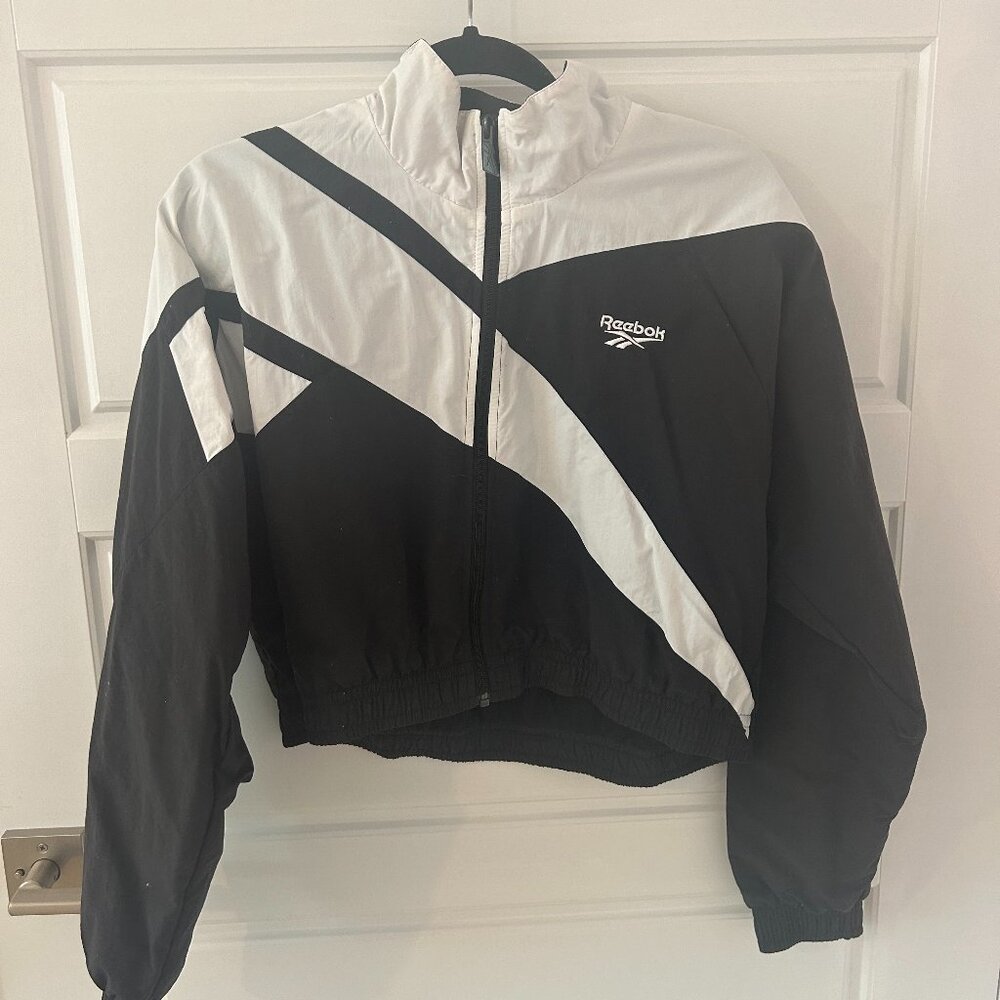 REEBOK CLASSICS Black & White Paneled Track Jacket